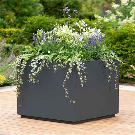 plant box metal|metal flower pots outdoor.